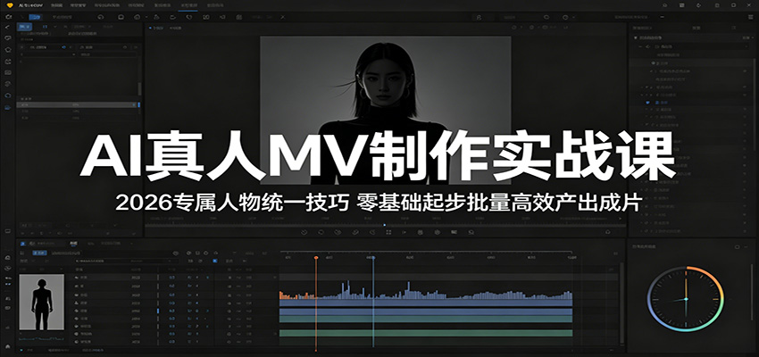 AI真人MV制作实战课：2026专属人物统一技巧，零基础起步批量高效产出成片网赚项目-副业赚钱-互联网创业-资源整合青创网