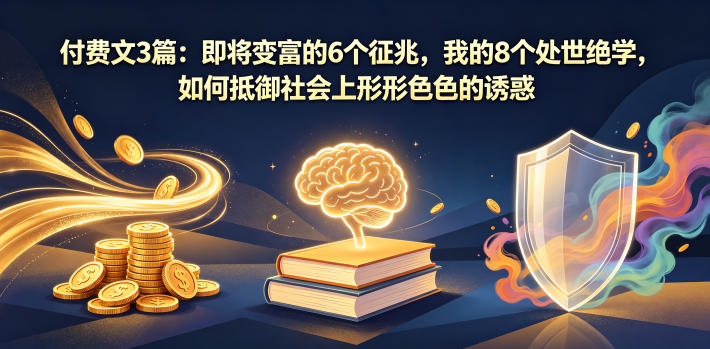 付费文3篇：即将变富的6个征兆，我的8个处世绝学，如何抵御社会上形形色色的诱惑-白蛇网