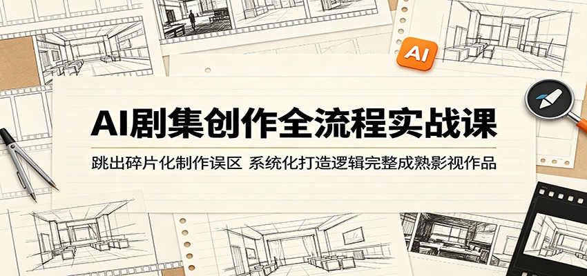 AI剧集创作全流程实战课：跳出碎片化制作误区，系统化打造逻辑完整成熟影视作品网赚项目-副业赚钱-互联网创业-资源整合青创网