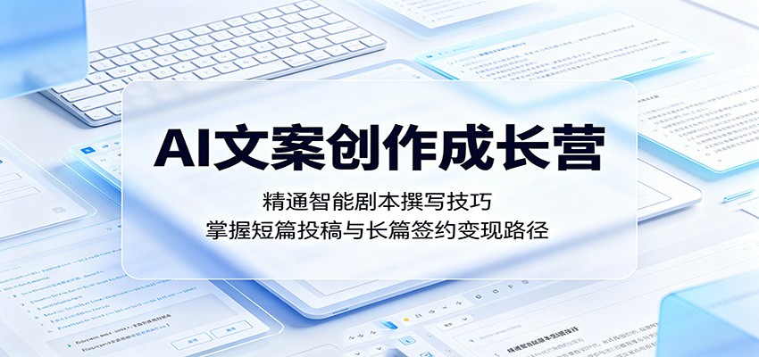 AI文案创作成长营：精通智能剧本撰写技巧，掌握短篇投稿与长篇签约变现路径网赚项目-副业赚钱-互联网创业-资源整合青创网