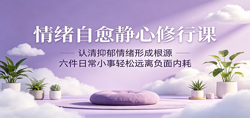 情绪自愈静心修行课：认清抑郁情绪形成根源，六件日常小事轻松远离负面内耗网赚项目-副业赚钱-互联网创业-资源整合青创网