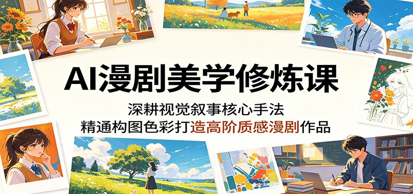 AI漫剧美学修炼课：深耕视觉叙事核心手法，精通构图色彩打造高阶质感漫剧作品网赚项目-副业赚钱-互联网创业-资源整合青创网