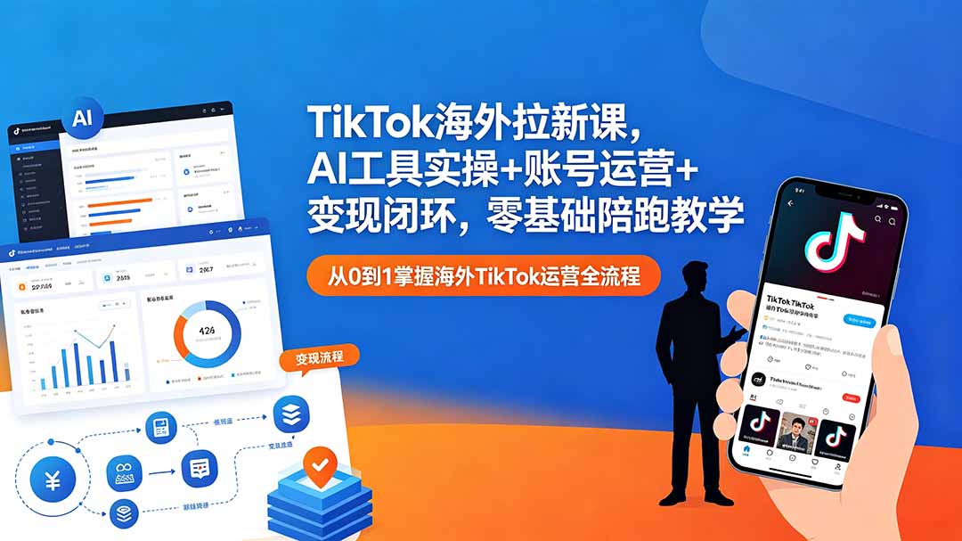 b57542bec554ac28909be12fbcf51c37.jpeg TikTok海外拉新课,AI工具实操+账号运营+变现闭环,零基础陪跑教学