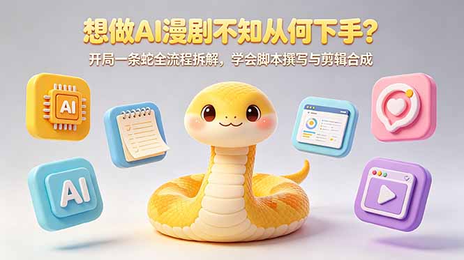 10f3eebeddf15eb3e5eddab7d407197a.jpeg 想做AI漫剧不知从何下手?开局一条蛇全流程拆解,学会脚本撰写与剪辑合成