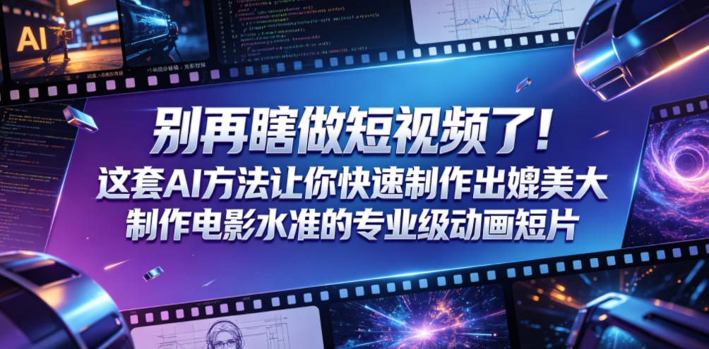 5f6b2369f4d184bd413472b25a944d46.jpeg 别再瞎做短视频了!这套AI方法让你快速制作出媲美大制作电影水准的专业级动画短片【原创双语字幕】