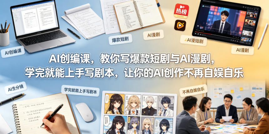 e2e8d5999122a1a91622c8cd23c4c6cc.jpeg AI创编课,教你写爆款短剧与AI漫剧,学完就能上手写剧本,让你的AI创作不再自娱自乐(更新0521)