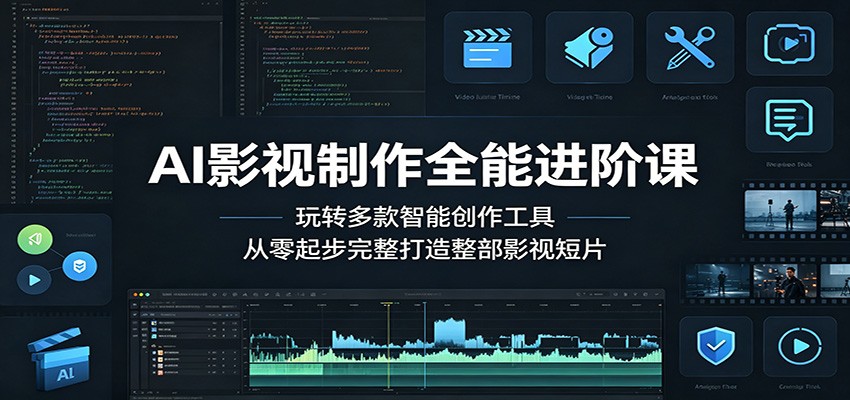 AI影视制作全能进阶课：玩转多款智能创作工具，从零起步完整打造整部影视短片网赚项目-副业赚钱-互联网创业-资源整合青创网