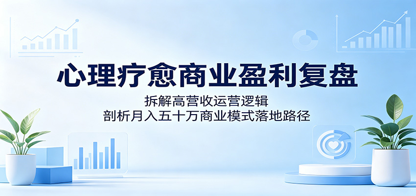 心理疗愈商业盈利复盘:拆解高营收运营逻辑,剖析月入五十万商业模式落地路径网赚项目-副业赚钱-互联网创业-资源整合青创网