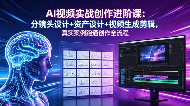 e200676a803c2f26982d28a1a269381f.jpeg AI视频实战创作进阶课:分镜头设计+资产设计+视频生成剪辑,真实案例跑通创作全流程