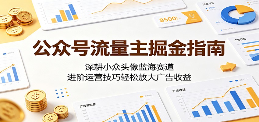 公众号流量主掘金指南:深耕小众头像蓝海赛道,进阶运营技巧轻松放大广告收益网赚项目-副业赚钱-互联网创业-资源整合青创网