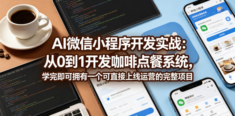 AI微信小程序开发实战：从0到1开发咖啡点餐系统，学完即可拥有一个可直接上线运营的完整项目网赚项目-副业赚钱-互联网创业-资源整合青创网