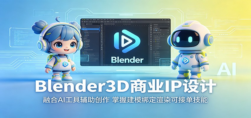 Blender3D商业IP设计：融合AI工具辅助创作，掌握建模绑定渲染可接单技能网赚项目-副业赚钱-互联网创业-资源整合青创网