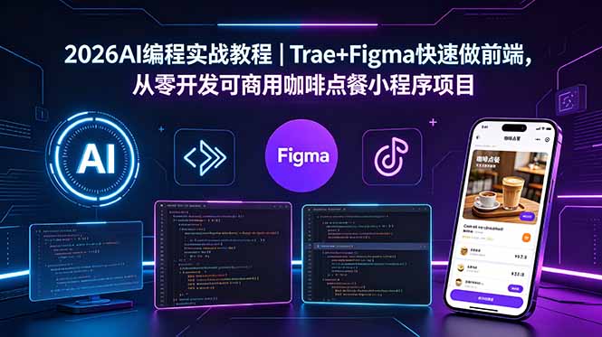 2026AI编程实战教程|Trae+Figma快速做前端,从零开发可商用咖啡点餐小程序项目网赚项目-副业赚钱-互联网创业-资源整合青创网