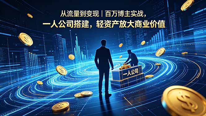 从流量到变现｜百万博主实战，一人公司搭建，轻资产放大商业价值网赚项目-副业赚钱-互联网创业-资源整合青创网