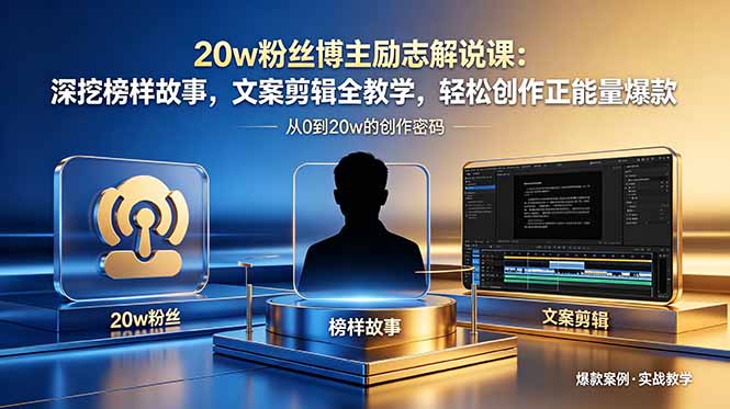 7fe212dd6ad138f82748abc764a1dbb2.jpeg 20w粉丝博主励志解说课:深挖榜样故事,文案剪辑全教学,轻松创作正能量爆款
