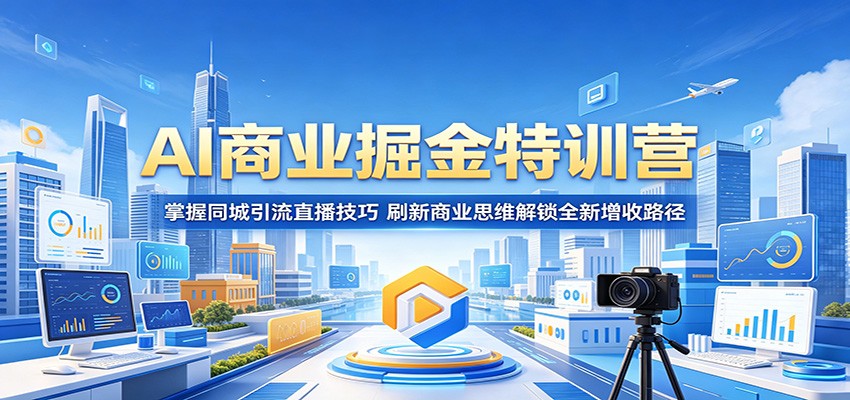 AI商业掘金特训营：掌握同城引流直播技巧，刷新商业思维解锁全新增收路径网赚项目-副业赚钱-互联网创业-资源整合青创网