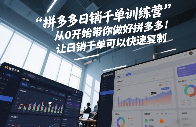 拼多多日销千单训练营，从0开始带你做好拼多多，让日销千单可以快速复制(更新26年5月)网赚项目-副业赚钱-互联网创业-资源整合青创网