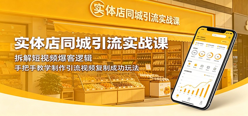 实体店同城引流实战课：拆解短视频爆客逻辑，手把手教学制作引流视频复制成功玩法-白蛇网