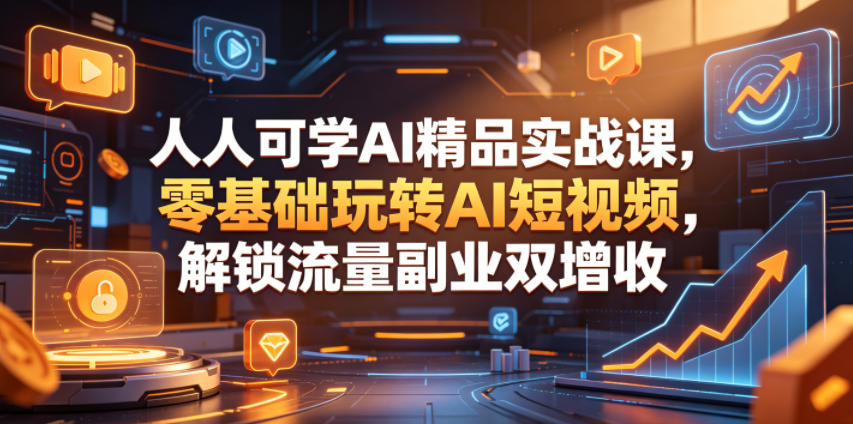 06e23c33e6805cc53b1a1227a8da5586.jpeg 人人可学AI精品实战课,零基础玩转AI短视频,解锁流量副业双增收