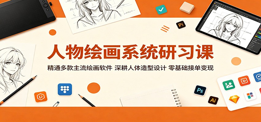 人物绘画系统研习课：精通多款主流绘画软件，深耕人体造型设计，零基础接单变现网赚项目-副业赚钱-互联网创业-资源整合青创网