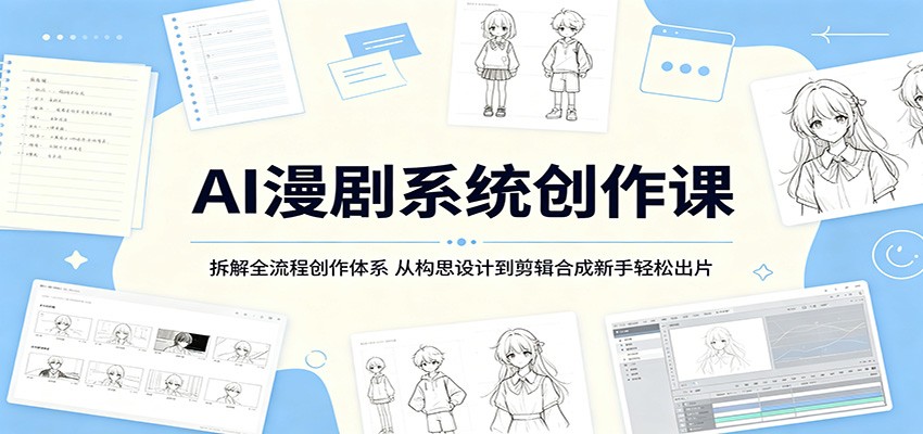 AI漫剧系统创作课：拆解全流程创作体系，从构思设计到剪辑合成新手轻松出片网赚项目-副业赚钱-互联网创业-资源整合青创网