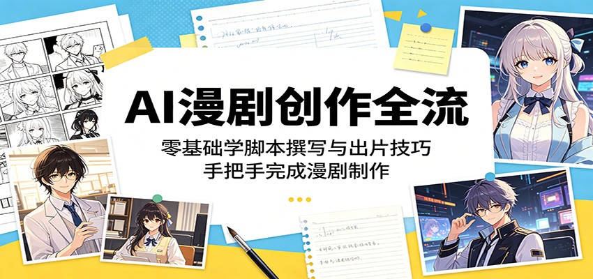 AI漫剧创作全流程：零基础学脚本撰写与出片技巧，手把手完成漫剧制作网赚项目-副业赚钱-互联网创业-资源整合青创网