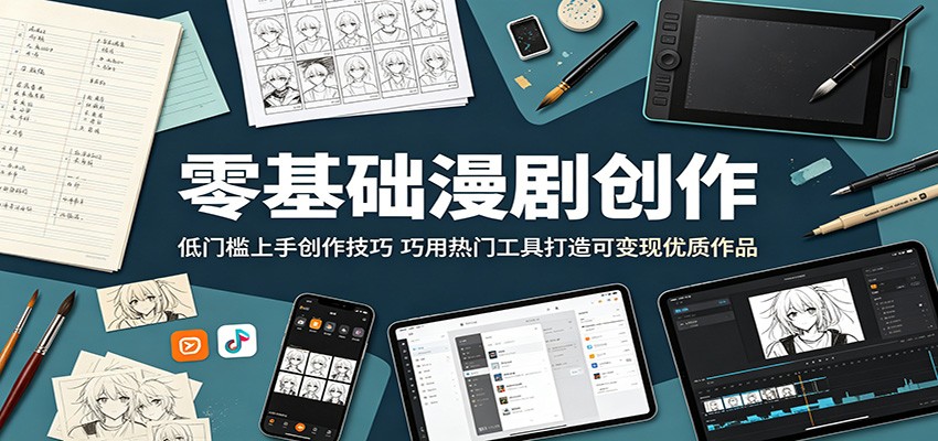 零基础漫剧创作：低门槛上手创作技巧，巧用热门工具打造可变现优质作品-白蛇网