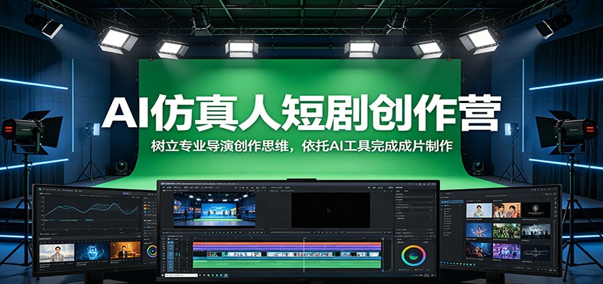 AI仿真人短剧创作营：树立专业导演创作思维，依托AI工具完成成片制作-白蛇网