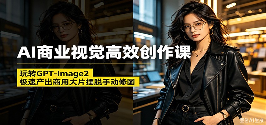 AI商业视觉高效创作课：玩转GPT-Image2，极速产出商用大片摆脱手动修图(更新)-白蛇网