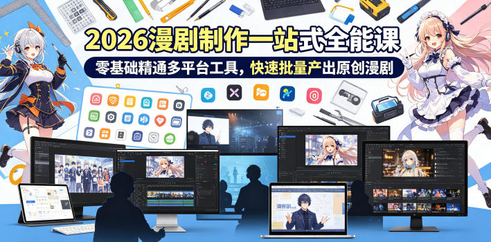 2026 AI漫剧制作一站式全能课，零基础精通多平台工具，快速批量产出原创漫剧-白蛇网