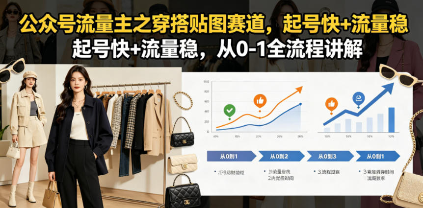 公众号流量主之穿搭贴图赛道，起号快+流量稳，从0-1全流程讲解-白蛇网