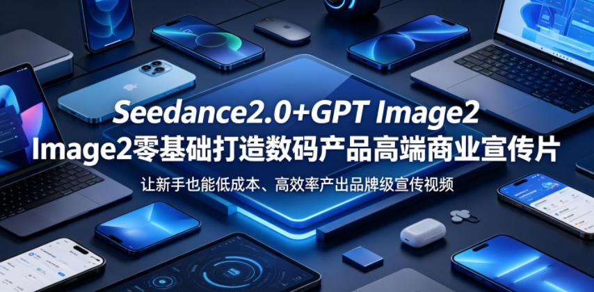 Seedance2.0+GPT Image2零基础打造数码产品高端商业宣传片，让新手也能低成本、高效率产出品牌级宣传视频-白蛇网