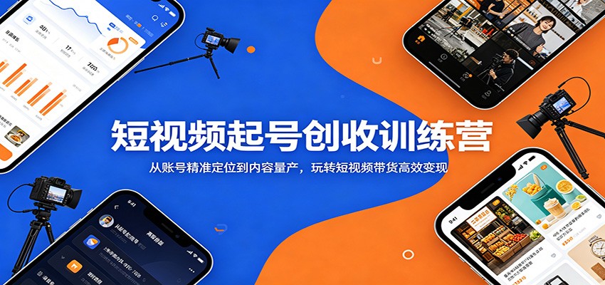 短视频起号创收训练营：从账号精准定位到内容量产，玩转短视频带货高效变现-白蛇网