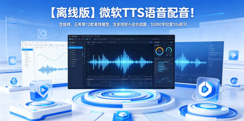 【离线版】微软TTS语音配音！含晓晓，云希等12款离线模型，含多线程小说合成器，10000字仅需10s即可-白蛇网