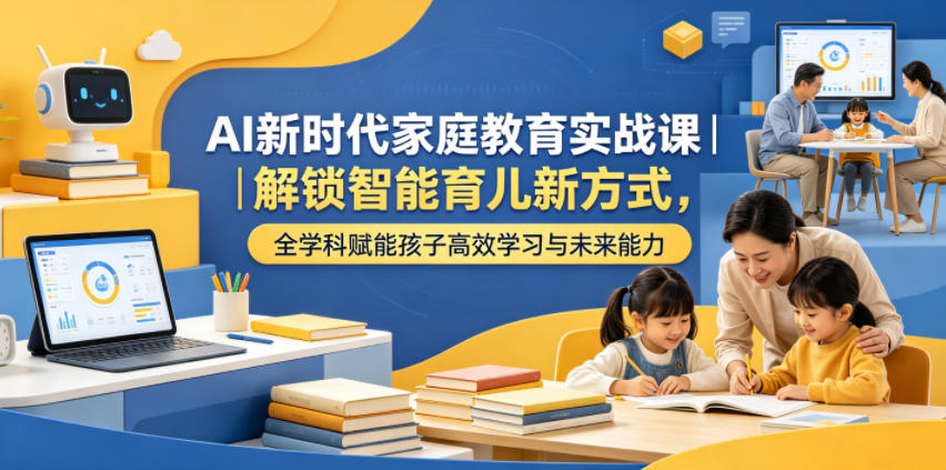 AI新时代家庭教育实战课｜解锁智能育儿新方式，全学科赋能孩子高效学习与未来能力-白蛇网