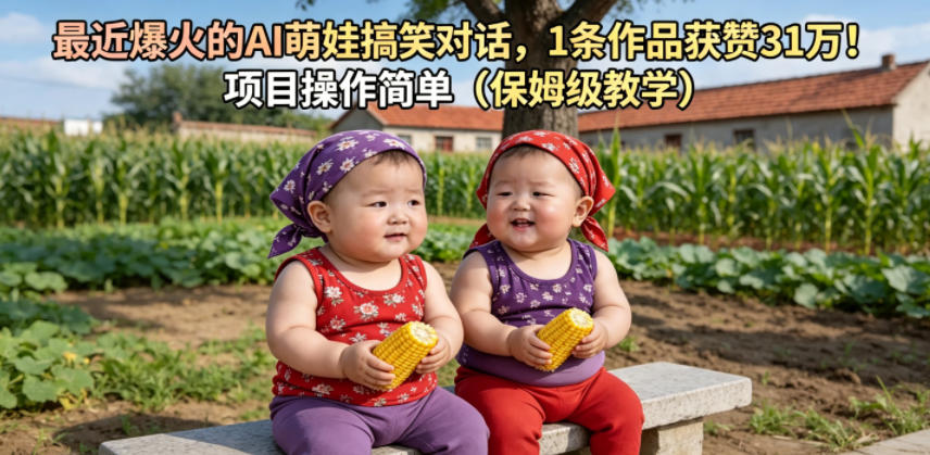 最近爆火的AI萌娃搞笑对话，1条作品获赞31W，项目操作简单(保姆级教学)-白蛇网