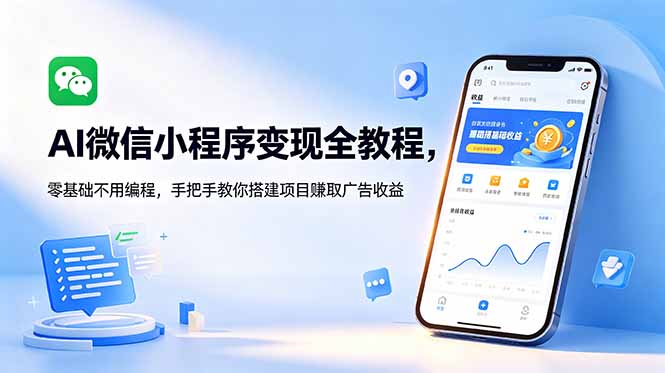 af0d2530d0dd32803f9a0fe7f731d513.jpeg AI微信小程序变现全教程,零基础不用编程,手把手教你搭建项目赚取广告收益
