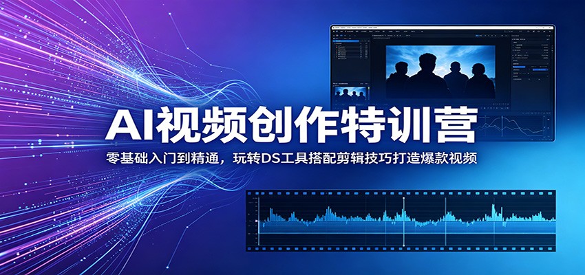 AI视频创作特训营：零基础入门到精通，玩转DS工具搭配剪辑技巧打造爆款视频-白蛇网