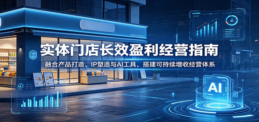 实体门店长效盈利经营指南：融合产品打造、IP塑造与AI工具，搭建可持续增收经营体系网赚项目-副业赚钱-互联网创业-资源整合青创网