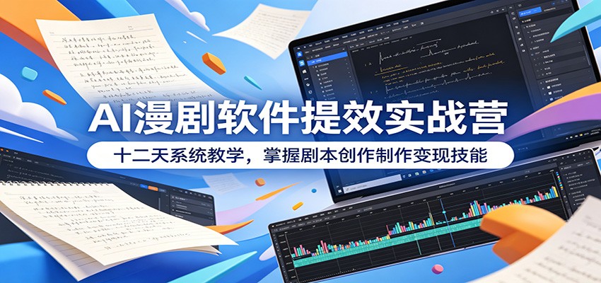 AI漫剧软件提效实战营:十二天系统教学,掌握剧本创作制作变现技能-白蛇网