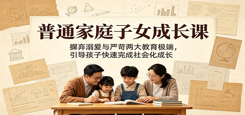 普通家庭子女成长课:摒弃溺爱与严苛两大教育极端,引导孩子快速完成社会化成长网赚项目-副业赚钱-互联网创业-资源整合青创网
