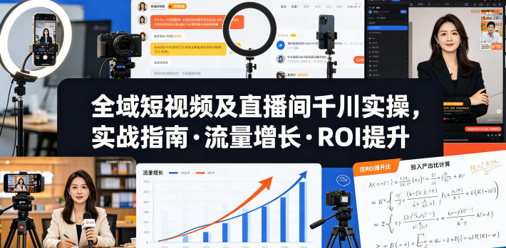 全域短视频及直播间千川实操,实战指南·流量增长·ROI提升(更新)网赚项目-副业赚钱-互联网创业-资源整合青创网