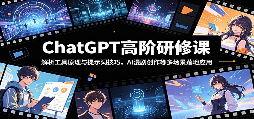 ChatGPT高阶研修课:解析工具原理与提示词技巧,AI漫剧创作等多场景落地应用-白蛇网