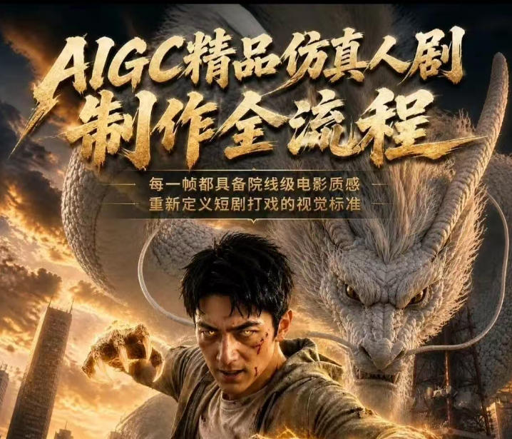 AIGC精品仿真人剧豢龙人全流程制作解析2026,国风仿真人创作+打斗剧情+人设编排,一站式AI短剧入门网赚项目-副业赚钱-互联网创业-资源整合青创网