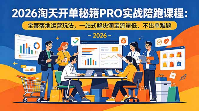 2026淘天开单秘籍PRO实战陪跑课程:全套落地运营玩法,一站式解决淘宝流量低、不出单难题网赚项目-副业赚钱-互联网创业-资源整合青创网