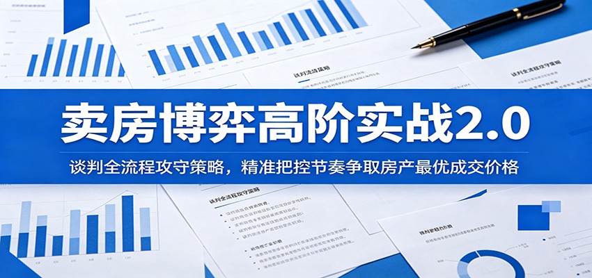 卖房博弈高阶实战2.0：谈判全流程攻守策略，精准把控节奏争取房产最优成交价格网赚项目-副业赚钱-互联网创业-资源整合青创网