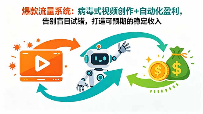 爆款流量系统:病毒式视频创作+自动化盈利,告别盲目试错,打造可预期的稳定收入-白蛇网