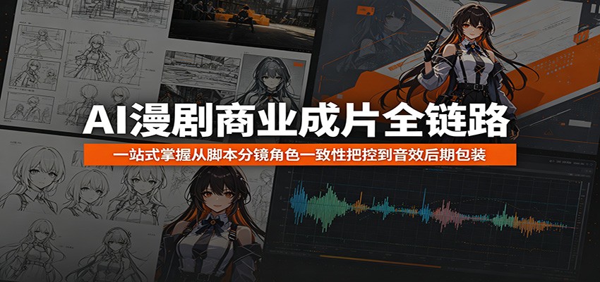 AI漫剧商业成片全链路：一站式掌握从脚本分镜角色一致性把控到音效后期包装-白蛇网