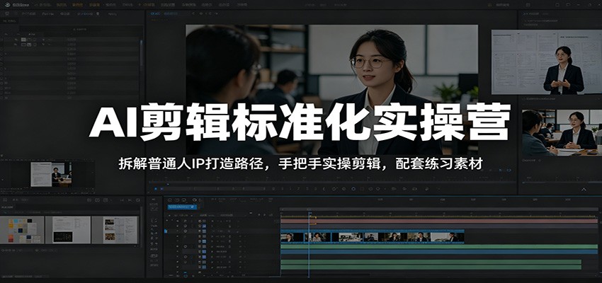 AI剪辑标准化实操营：拆解普通人IP打造路径，手把手实操剪辑，配套练习素材网赚项目-副业赚钱-互联网创业-资源整合青创网