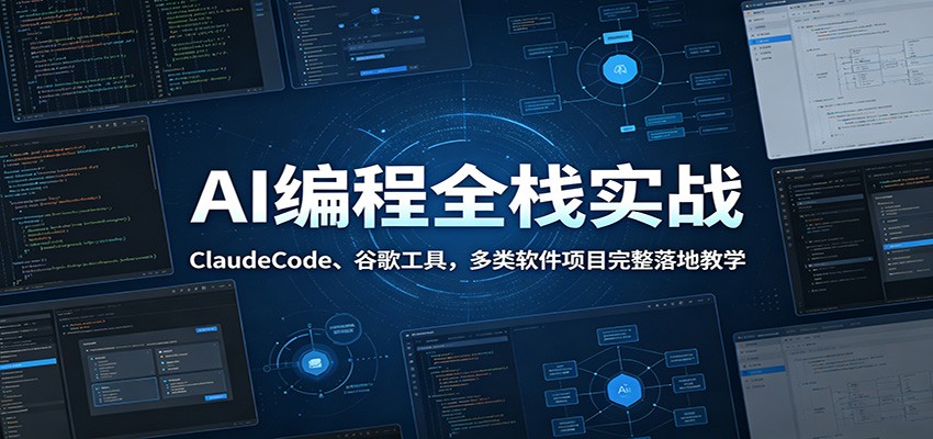 AI编程全栈实战：ClaudeCode、谷歌工具，多类软件项目完整落地教学-白蛇网